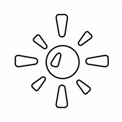 Vector black outline sun. Summer, vacation theme.