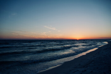 sunset sunrise at the beach over ocean