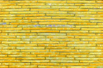 Yellow brick wall. Background of modern interior design.