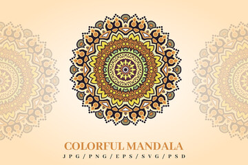 Colorful mandala design vector, Colorful Geometric Mandala Design