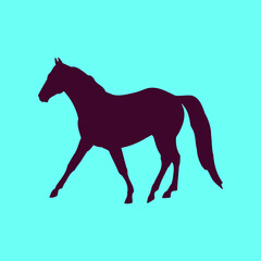 silhouette of a horse body vector with a green background template
