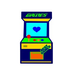 Drawing of an old arcade game that reminds us of the wonderful games of yesterday - obrazy, fototapety, plakaty