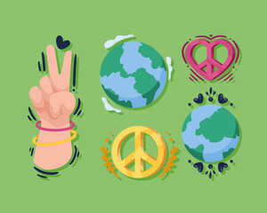 five world peace icons