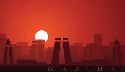 Fototapeta premium Madurai Low Sun Skyline Scene