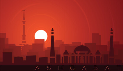 Obraz premium Ashgabat Low Sun Skyline Scene