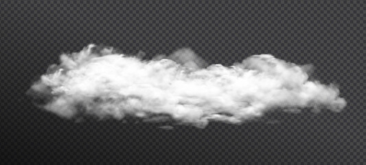 Clouds vector on transparent background, realistic isolated smoke, fog and cloud vector - obrazy, fototapety, plakaty