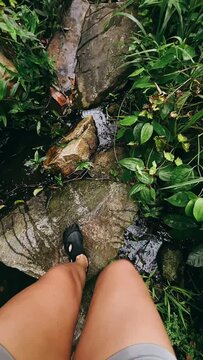 POV of people walking, walking in a stream, Point Of view, Trekking, hiking, Travel and adventure, POV, Sounds Of Nature, Outdoors