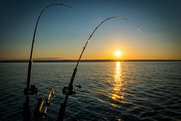 Summer sunset trolling on the big lake