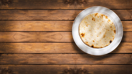Colombian arepa - Traditional colombian food. Delicious breakfast