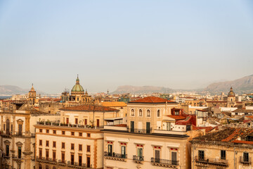 Fototapeta na wymiar panorama of the city of palermo sicily italy in summer