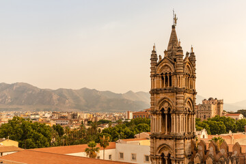 panorama of the city of palermo sicily italy in summer