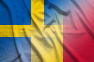 Sweden and Romania national flag international negotiation ROU SWE