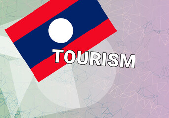 Naklejka premium Laos tourism. Vientiane Laos tourism travel concept. Tour in LAO