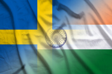 Sweden and India national flag transborder relations IND SWE