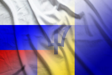 Russia and Barbados government flag international negotiation BRB RUS