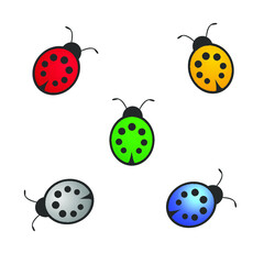 Beetle wings many colors logo vector