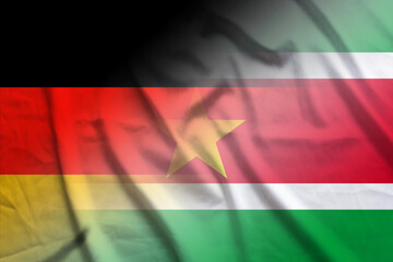 Germany and Suriname state flag transborder contract SUR DEU