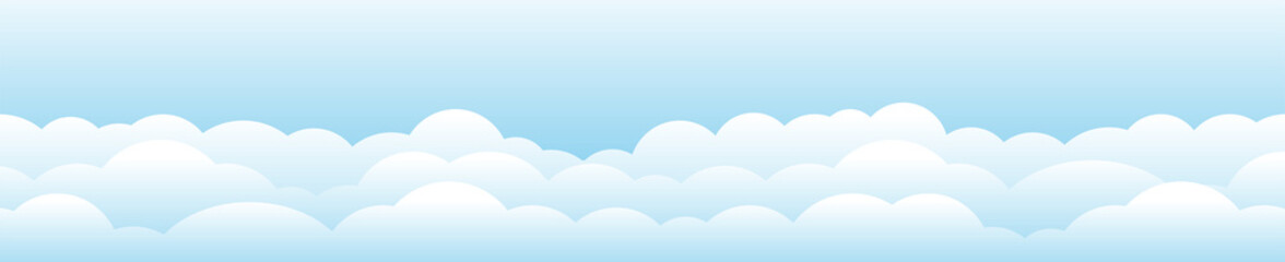 clouds and sky, weather nature background, Horizontal banner , vector illustration.