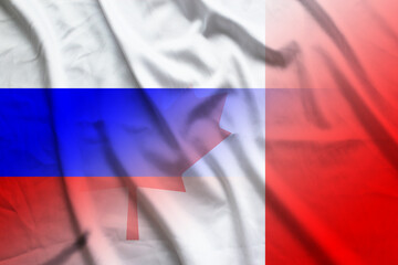 Russia and Canada national flag transborder relations CMR RUS