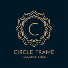 letter C circle frame elegance vector logo design