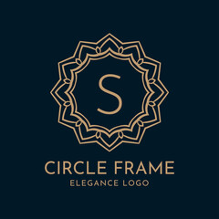 letter S circle frame elegance vector logo design