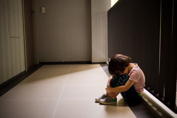 Children crying, little girl feeling sad, kid unhappy
