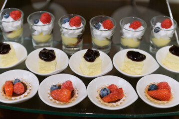 catering food, dessert and sweet, mini canapes, snacks and appetizers, food for the event, sweetmeat
