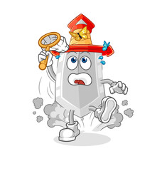 sword catch butterfly illustration. character vector