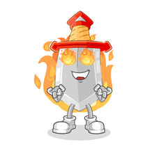 sword on fire mascot. cartoon vector