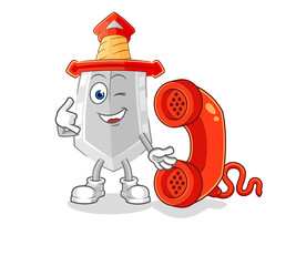 sword call mascot. cartoon vector