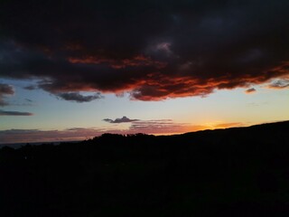 sunset in the mountains