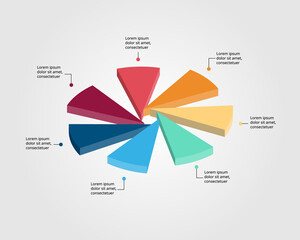 triangle chart template for infographic for presentation for 7 element