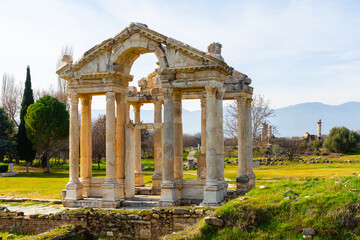 Fototapeta premium View of the ancient Tetrapylon in Aphrodisias, Turkey.