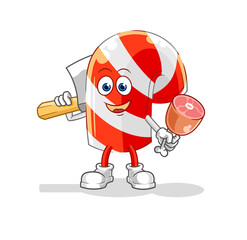 candy cane Butcher illustration. character vector