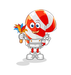 candy cane maid mascot. cartoon vector