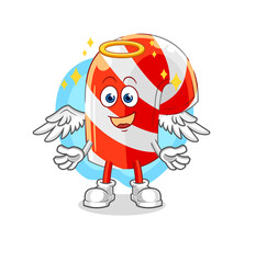 candy cane angel with wings vector. cartoon character