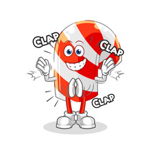 candy cane applause illustration. character vector