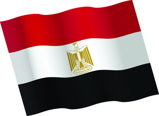 Egyptian flag vector icon