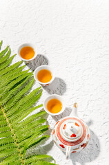 herbal tea, tea party concept and teapot