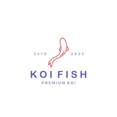 Fototapeta premium koi line art minimalist vector logo illustration icon design
