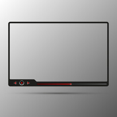 video player ui border frame with metallic buttons