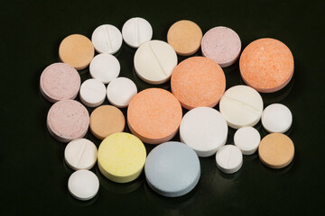 variation of coated tablets for treatment of diseases