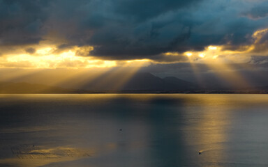 sunset over the sea