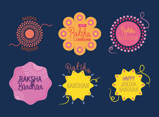 six raksha bandhan illustrations - Powered by Adobe