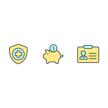 Health Savings Account Icons Set .  Health Savings Account Pack Symbol Vector Elements For Infographic Web