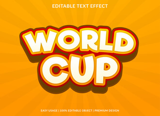 world cup editable text effect template with abstract style use for business logo and brand