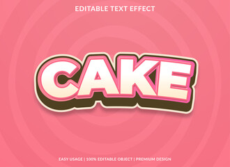cake editable text effect template with abstract style use for business logo and brand