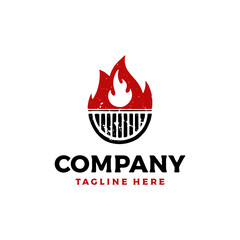 Barbecue logo vector illustration