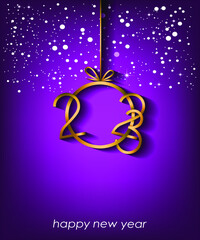 Fototapeta na wymiar 2023 Happy New Year background for your seasonal invitations, festive posters, greetings cards. 