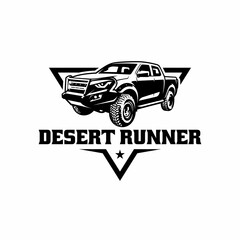 Fototapeta premium Off road pick up truck illustration logo vector